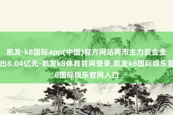 凯发·k8国际app(中国)官方网站两市主力资金全天净流出8.04亿元-凯发k8体育官网登录,凯发k8国际娱乐官网入口
